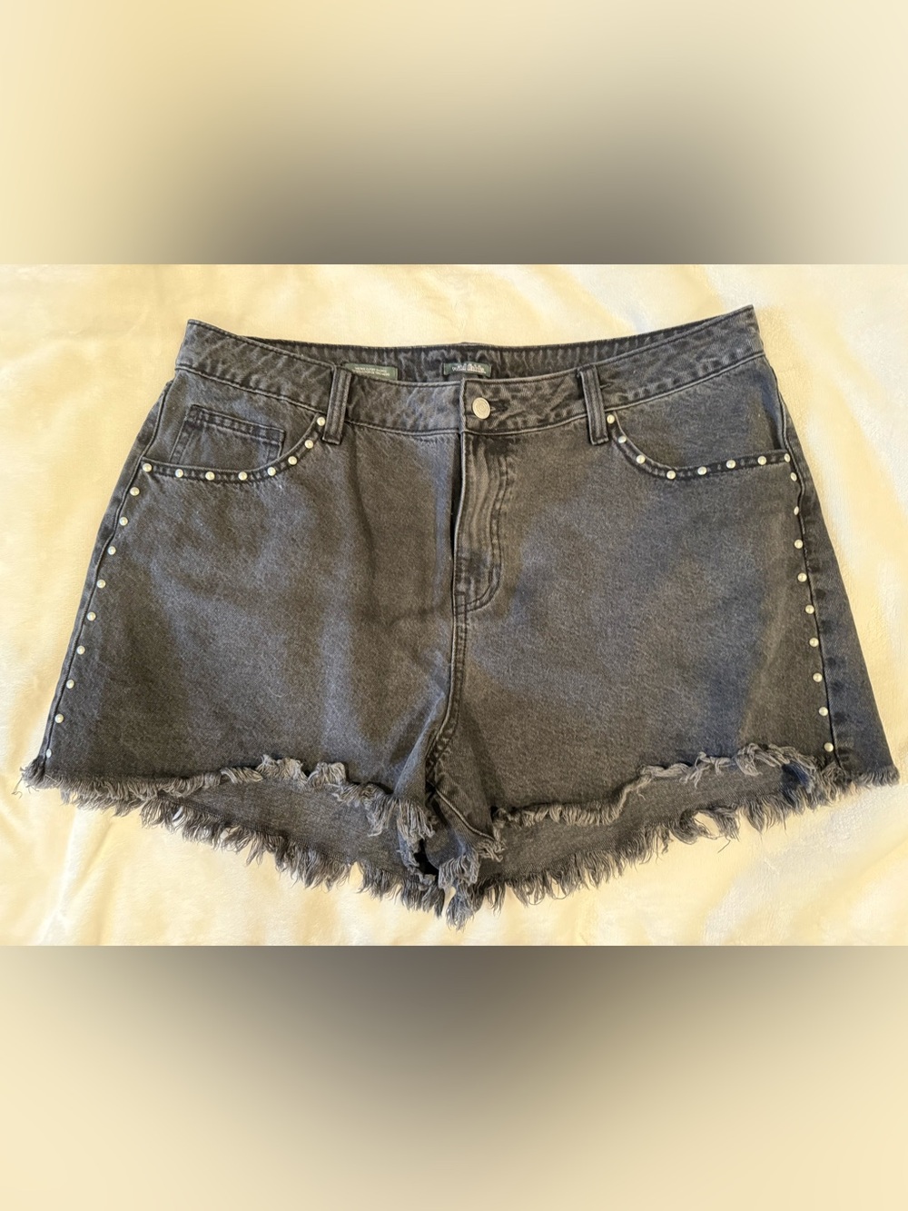 Target Wild Fable black distressed blue jean shorts